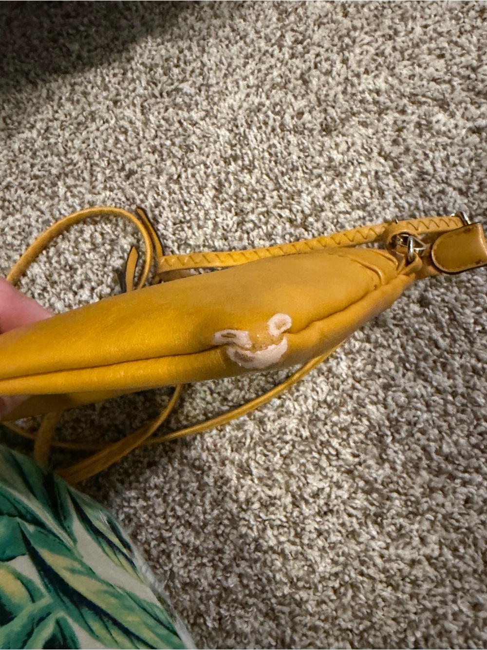 Yellow Mustard Crossbody Bag w/ Adjustable Strap - Picture 5 of 5